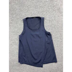 Ro & De Tank Top Women's S Navy Blue Asymmetric Seams Sleeveless Blouse USA Made